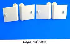 4 LEGO White Doors Left & Right 1 x 3 x 3 with Hollow Hinge Truck (60658 60657)