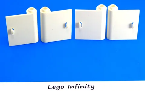 4 LEGO White Doors Left & Right 1 x 3 x 3 with Hollow Hinge Truck (60658 60657)