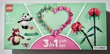 Lego 3 In 1 Valentines Heart And Flower Gift Set #66817 New Unopened Box