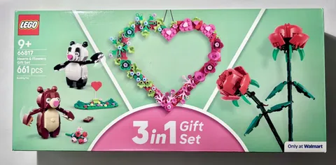 Lego 3 In 1 Valentines Heart And Flower Gift Set #66817 New Unopened Box