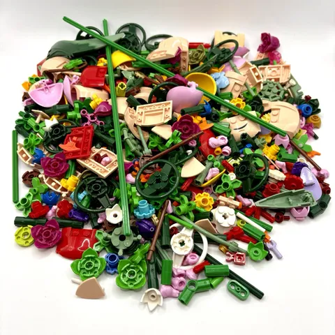 LEGO Botanical Flower Parts Lot 1 lb Bulk Stems Petals Leaves MOC Bouquet