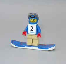 LEGO # 2 Sports Snowboarder Gravity Games snowboard minifigure 3538 Cross race