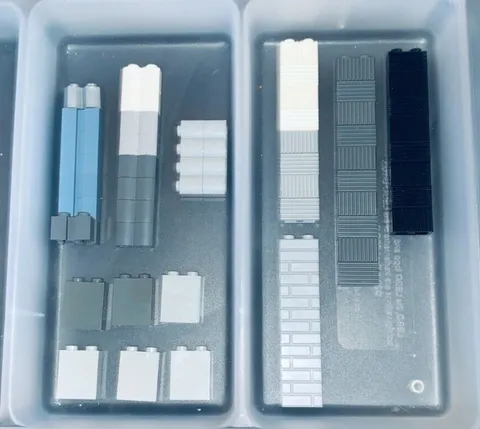 Lego Brick Wall Tile Lot of 55 Masonry Tiles Log 1x2 1x4 Grill Gray White Black 