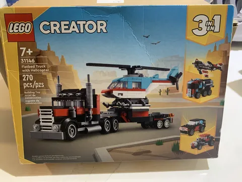 lego creator 3 in 1 Flatbed Truck With Helicopter - New In Box