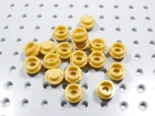 LEGO Lot of 18 Pearl Gold Round 1x1 Plates BN