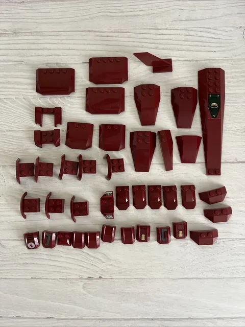 LEGO LOT DARK RED 41 PCS VEHICLE HOOD MUDGUARD WEDGE VARIETY BUILDING PIECES