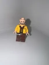 LEGO Minifigure Bald Bearded Man Yellow Torso, Brown Legs (No Headgear)
