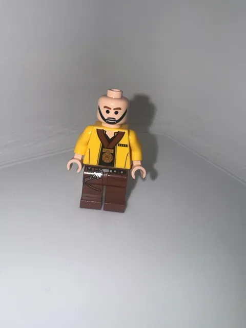 LEGO Minifigure Bald Bearded Man Yellow Torso, Brown Legs (No Headgear)