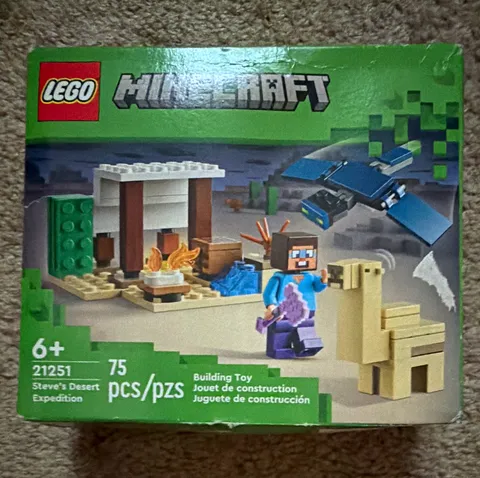 LEGO Minecraft 21251 Steve's Desert Expedition 75-Piece Set Ages 6+