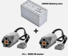 88000 Battery Box + 2pcs 8883 M-motor Electric Train  parts