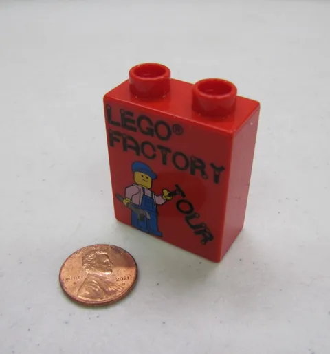 Lego Duplo Block Legoland Factory Tour Specialty Block Limited 2005 Red Block