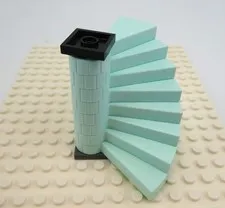 Lego 8 Light Aqua Stairs Spiral Staircase Steps w/ Staircase Axle (40243, 40244)