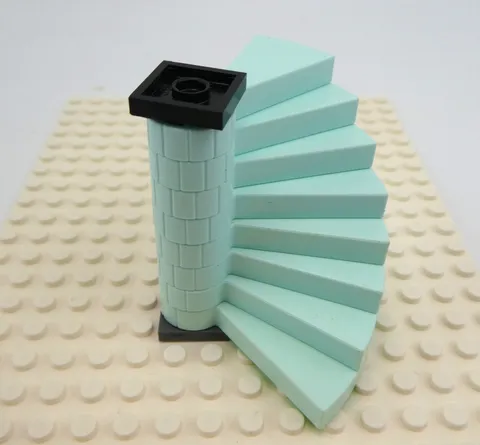 Lego 8 Light Aqua Stairs Spiral Staircase Steps w/ Staircase Axle (40243, 40244)