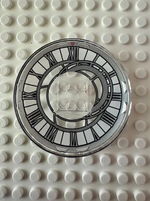 LEGO Dish 6x6 Radar Asymmetrical Clock Face with Roman Numerals 44375bpb11