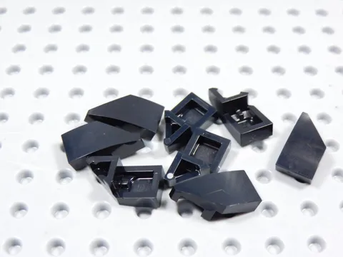 LEGO Lot of 8 Black 2x1 Curved Wedge Slopes Bricks LEFT AND RIGHT BH