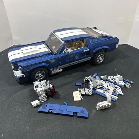 LEGO Creator Expert Ford Mustang 10265 Blue White Car Model - Mostly Complete