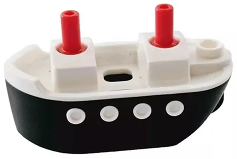 Lego New FERRY BOAT MINIFIG COSTUME White Top Black Hull Red Bars 23-10