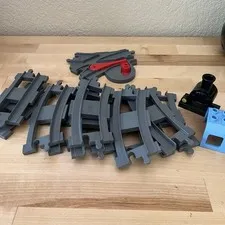 Lego Duplo Dark Gray Train Tracks 13 Piece Lot Switch Curve Straight Track