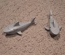 LEGO Shark Animal Figure, Gray Plastic, Animals Interest, Lot of 2 Pieces