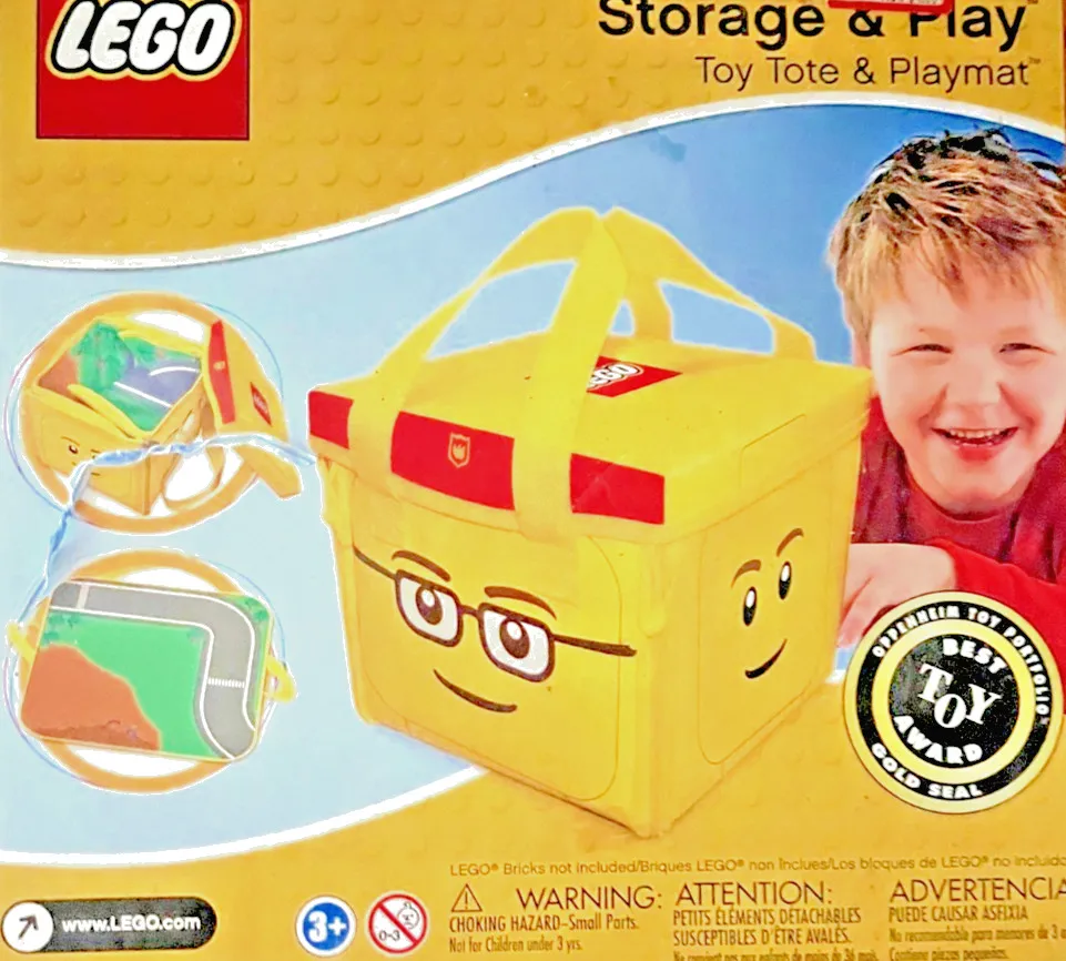 LEGO Head ZipBin Toy Tote and Playmat 2010 NEW IN BOX