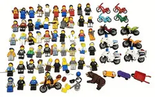 LEGO Vintage City Minifigures – Lot of 54 (Bikes, Motorcycle, Bear, etc.)