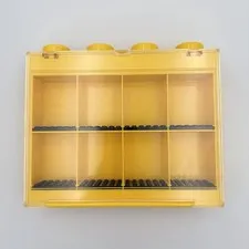 LEGO 4-Stud Yellow Storage Brick Organizer Box with Compartments - Stackable