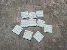 LEGO Genuine Parts Lot (10) , 4x4 White Plates , Part# 3031