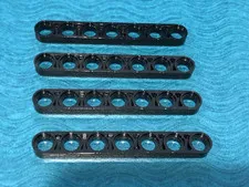 LEGO PART 32065 TECHNIC THIN LIFTARM 1X7 BEAM 4 PIECES (BLACK)