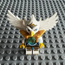 LEGO Minifigure White Bird/Eagle Costume Figure - Wings Helmet/Mask Gold Armor