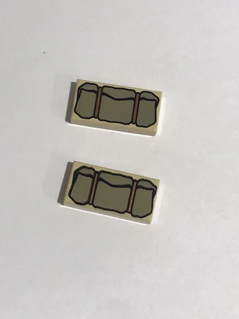 Lego 1x2 Printed Plates - Gungan Satchel - 2 Pieces From Star Wars 7115
