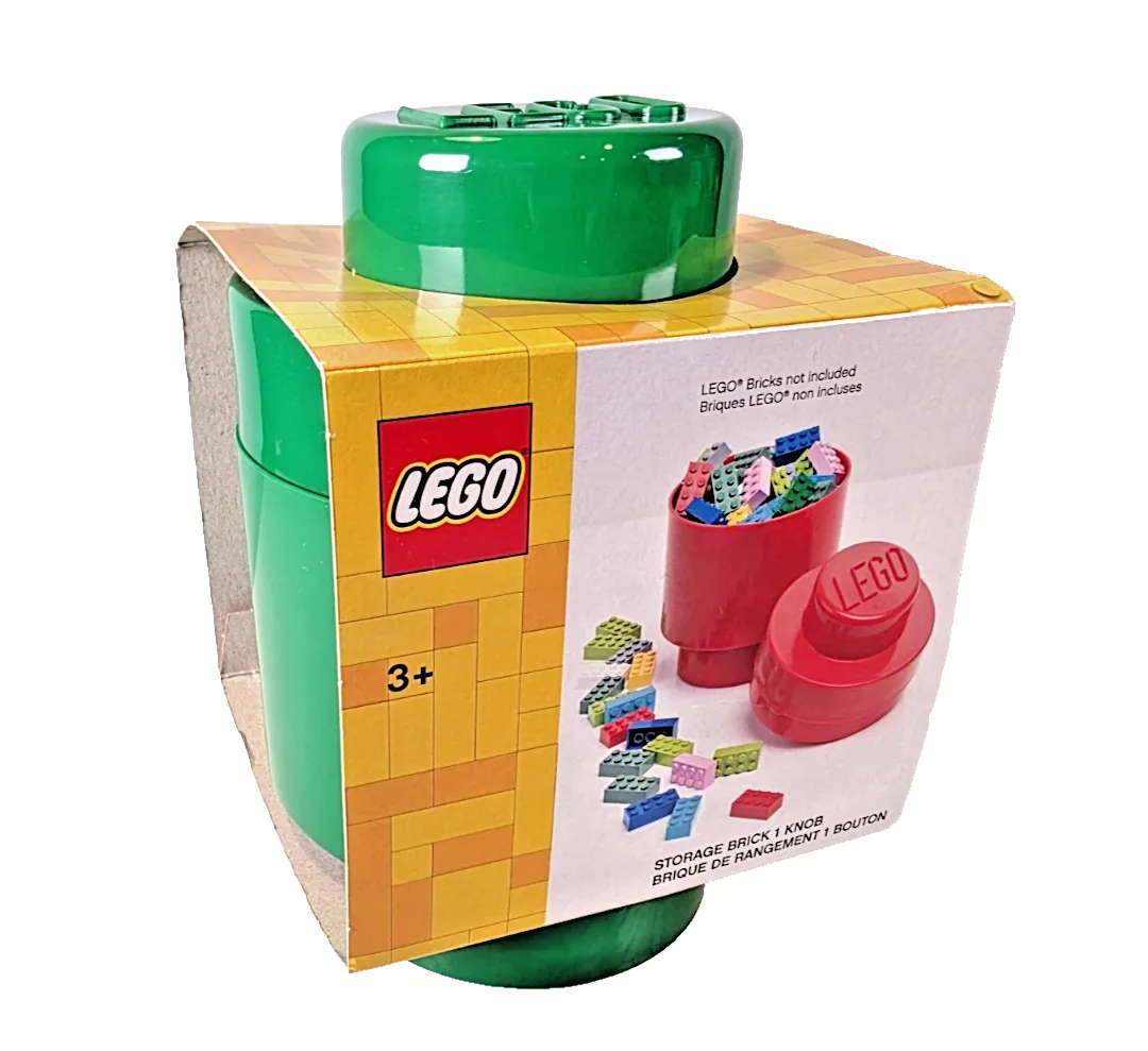 LEGO Storage #5007001 LEGO® 1-stud Green Storage Brick Round ✨ Carefully Shipped