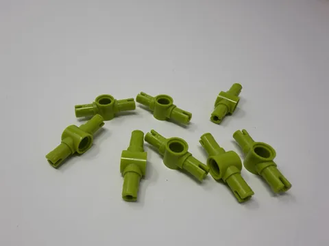 NEW LEGO 44874 TECHNIC Lime DOUBLE BUSH 3M Long Pin with Center Hole Lot of 8