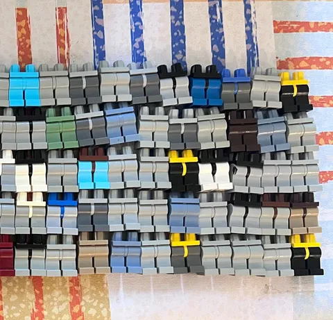 LEGO Lot of 116 pants - multicolored, mainly gray - LEGO minifigure pants