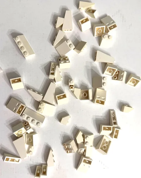 LEGO White Specialty Slopes Lot - Roof Bricks, Inverted, Left Right Wedges MOC