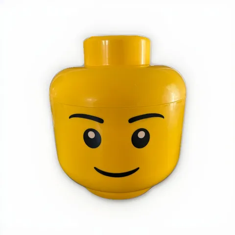 LEGO Head Smiling Face LEGO Storage Container 2018 Large 24 x 28cm 8.5L Used GC