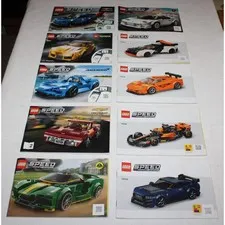 10 LEGO Speed Champions instruction manuals booklets ONLY lot