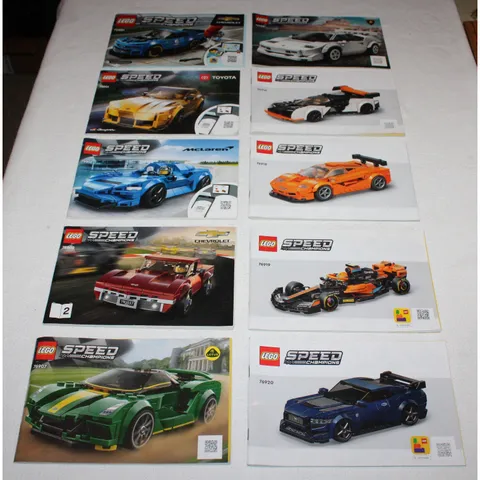10 LEGO Speed Champions instruction manuals booklets ONLY lot
