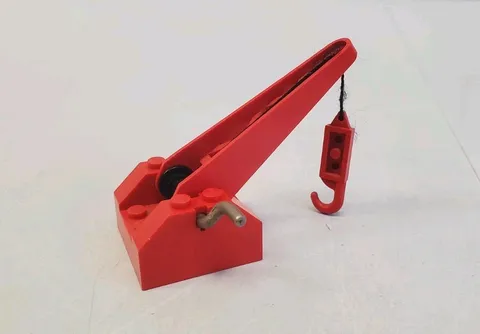 Vintage LEGO Tow Truck Hitch Winch String Reel Part Red Metal Crank 1960s Rare