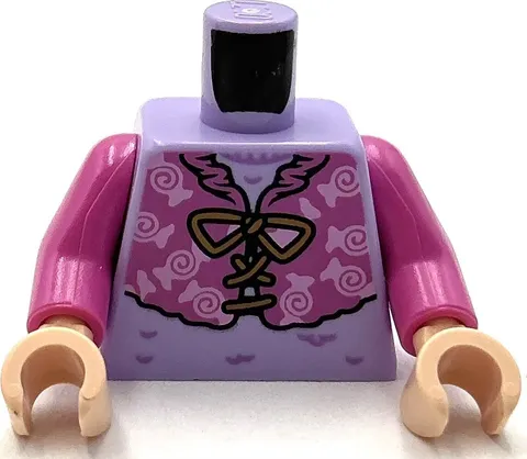 Lego New Minifig Lavender Torso Dark Pink Jacket w/ Candies Lavender Sweater