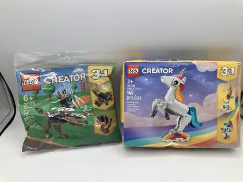 Lego German Shepherd 30578 And Lego Unicorn 31140