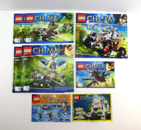 Lego LEGEND of CHIMA Lot of 8 Manuals 70000, 70001, 70004, 70011, 70127, 70232