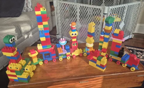 Huge LEGO DUPLO Lot 175+ Pieces Bulk Blocks, Figures, & Trains