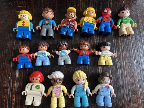 Vintage & Modern LEGO Duplo Figures Lot Spider-Man Elsa Grandma Clown People