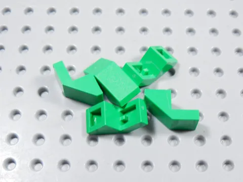 LEGO Lot of 5 Bright Green 2x1 Curved Slopes w/ Cutout BM