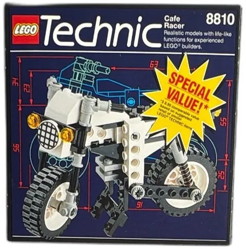 LEGO Technic 8810 Cafe Racer 1993 Vintage Sealed Box 77 Pieces Motorcycle