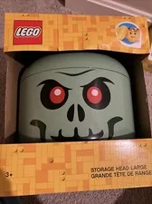 Lego LARGE Green Skeleton Zombie Storage Head Container NEW Halloween Decor