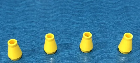 LEGO PART 4589 1X1 CONE PIECE 4 PIECES (YELLOW)