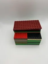 Lego Lot Of 25 Plates 6x12 Red, Light Green, Black, Tan, Grey And More
