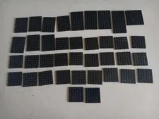 LEGO BULK LOT 38 BLACK FLAT PLATES 6X6 6X8 6X10 6X12 8X8