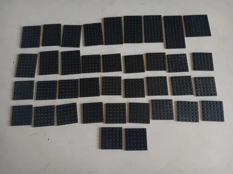 LEGO BULK LOT 38 BLACK FLAT PLATES 6X6 6X8 6X10 6X12 8X8